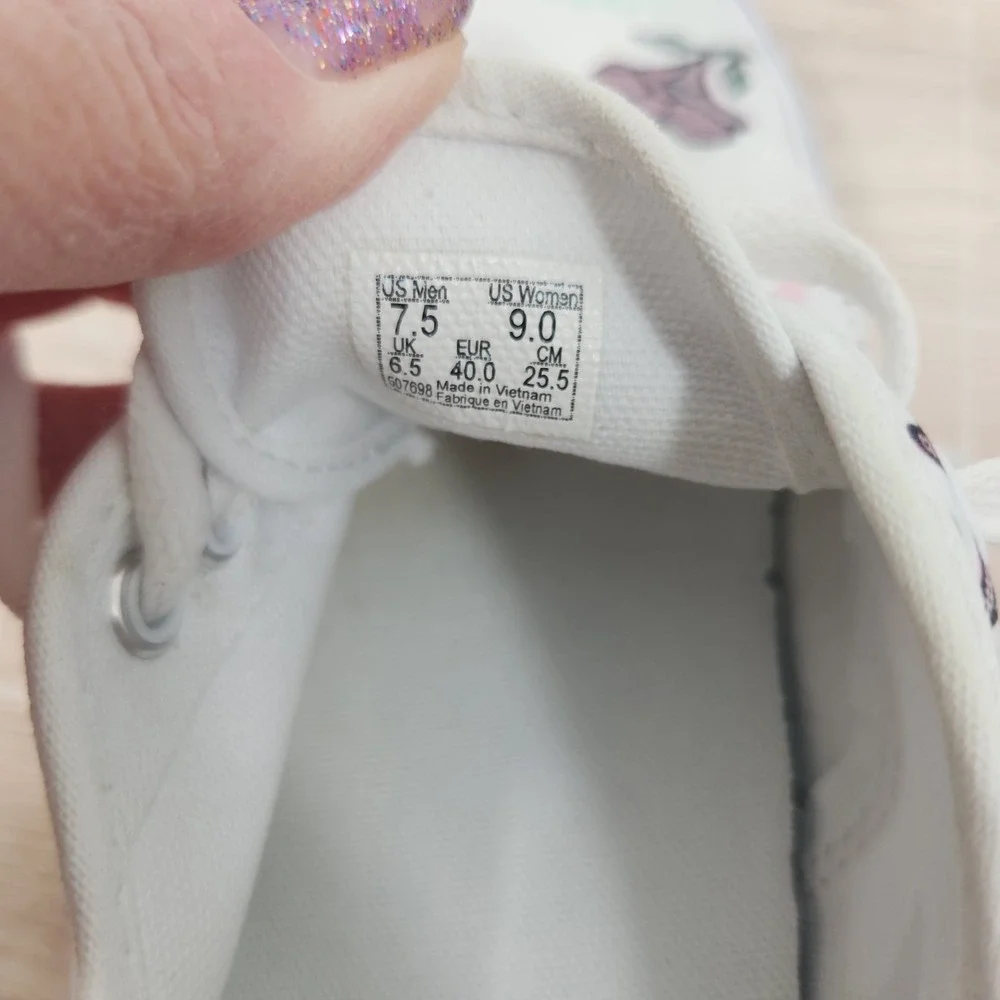 Vans Authentic Thank You‎ White & Floral Men 7.5 Women 9 - Picture 7 of 16